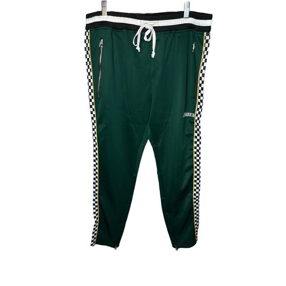 Karter Collection Checkered Track Jogger Athletic Pants 2XL Green - Picture 2 of 10